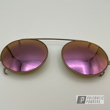 Custom Eyeglasses Powder Coated In Satin Poly Gold