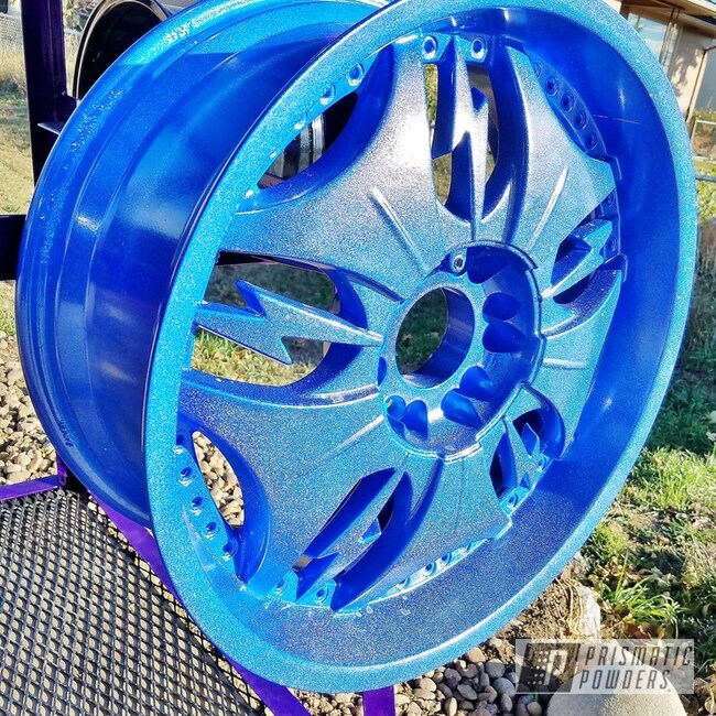 Powder Coated Metallic Blue Wheels