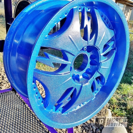 Powder Coating: Blue wheels,rockin rims,Colorado,Applied Plastic Coatings,Blue Madness PPB-4359,sparkle,Powder Coated Wheels