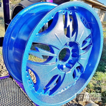Powder Coating: sparkle,Blue wheels,rockin rims,Powder Coated Wheels,Applied Plastic Coatings,Colorado,Blue Madness PPB-4359