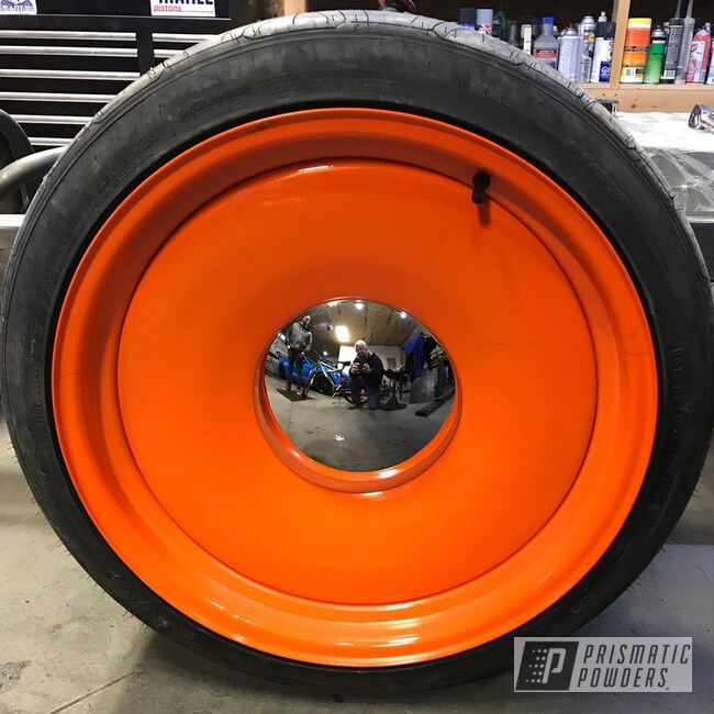 Bright Orange Powder Coated Wheel