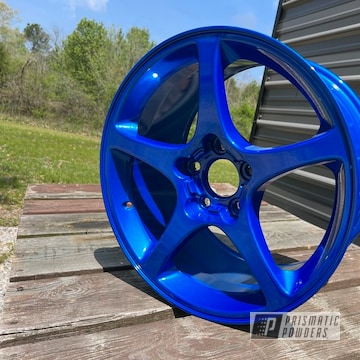 Custom Wheels Powder Coated In Radar Blue