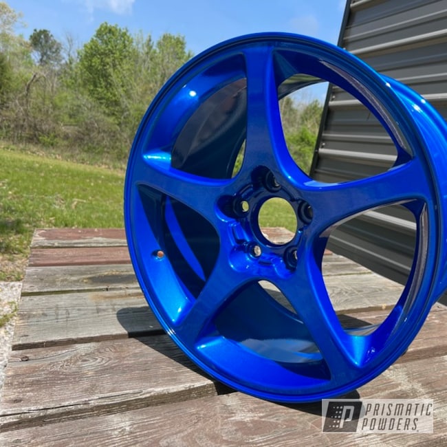 Custom Wheels Powder Coated In Radar Blue