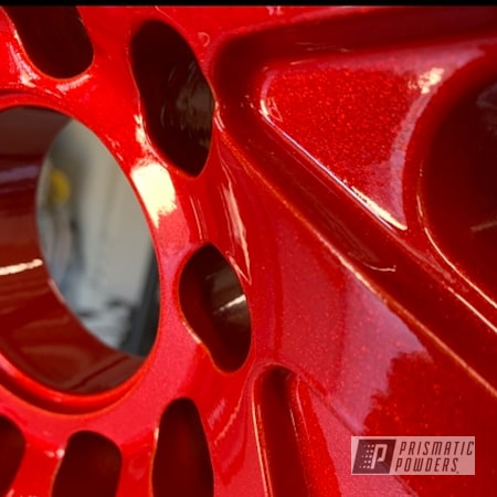 Powder Coating: Wheels,Custom,Automotive,Clear Vision PPS-2974,Custom Wheels,Illusion Red PMS-4515