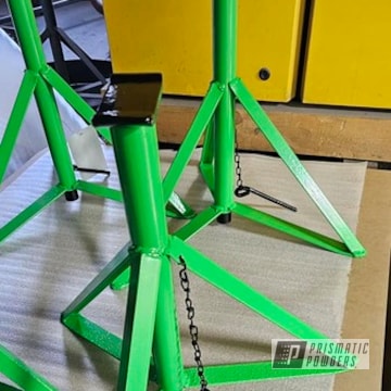 Bright Green Jack Stand Powder Coated In Bright Green And Ink Black