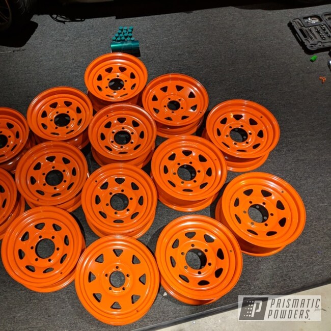Powder Coated Wheels In Just Orange