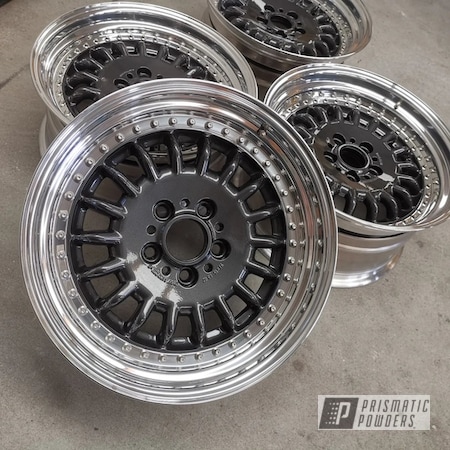 Powder Coating: Wheels,Automotive,Evo Grey PMB-5969,Clear Vision PPS-2974,Custom Wheels,Rims