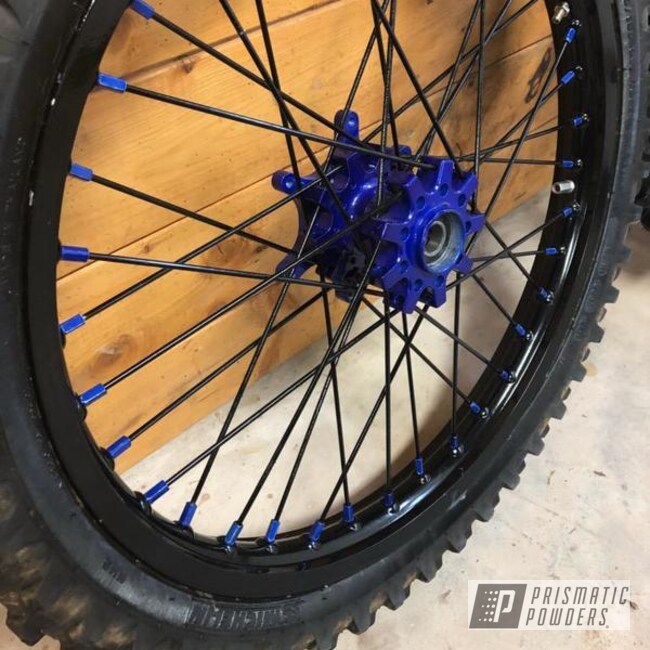 Blue Powder Coated Dirtbike Hubs