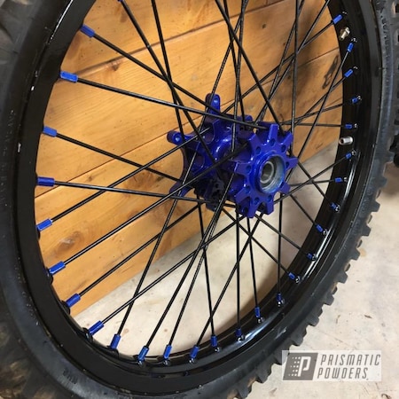 Powder Coating: Motorcycles,Intense Blue PPB-4474,Dirtbike Hubs,Custom Dirtbike Wheels,Wheels
