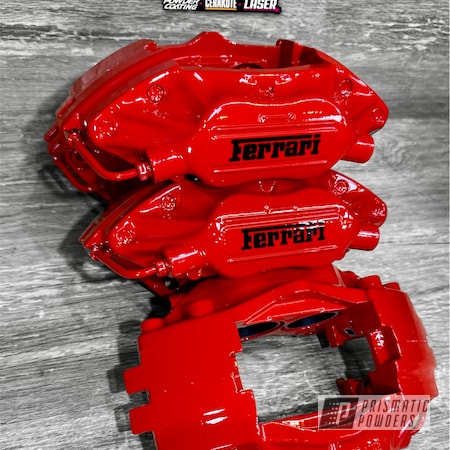Powder Coating: Automotive Parts,Very Red PSS-4971,msspaint,argentina,Clear Vision PPS-2974,Brembo Brake Calipers,Automotive,GLOSS BLACK USS-2603,Ferrari,Brakes
