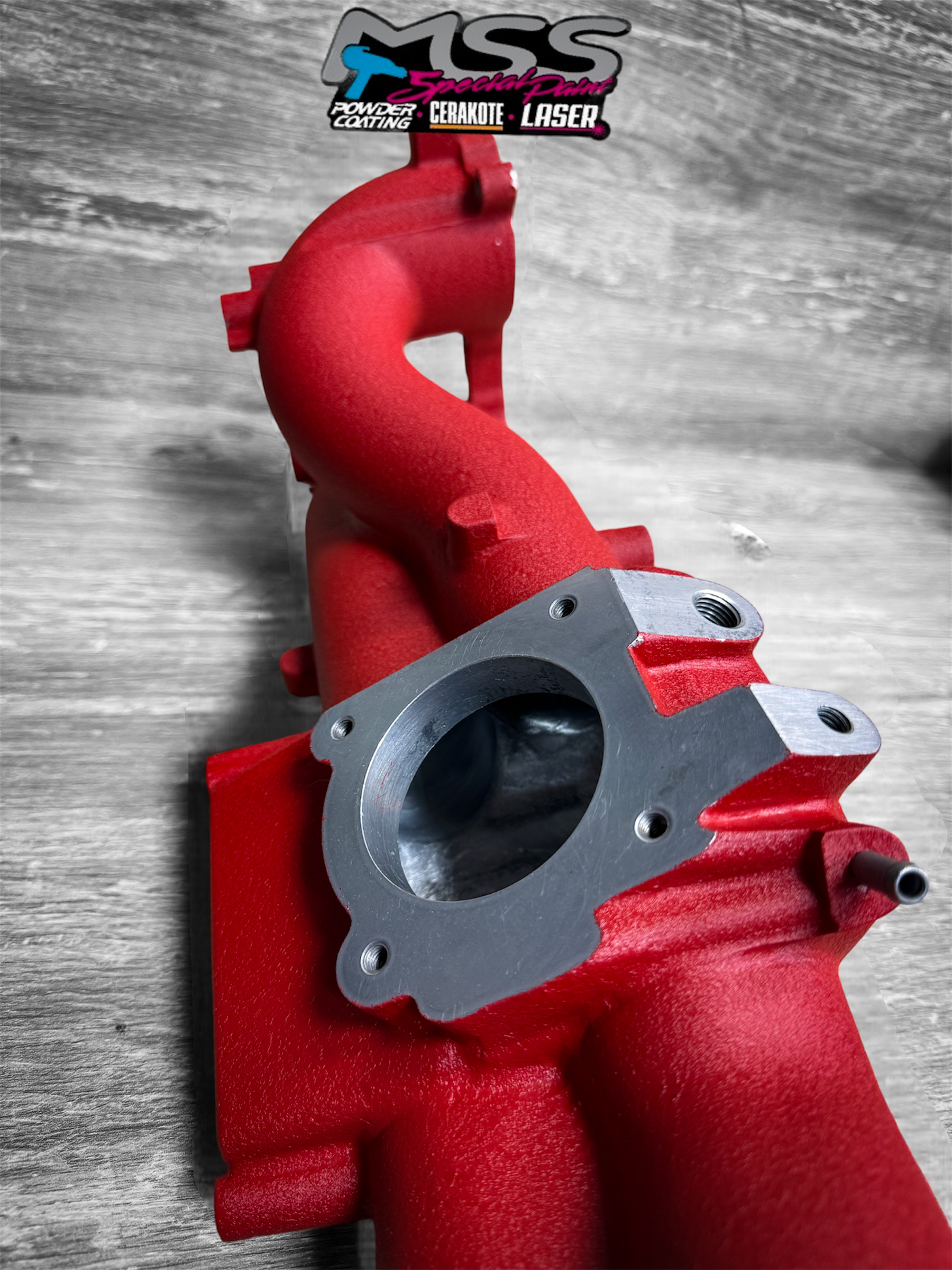 Intake Powder Subaru Intake coated in Desert Red Wrinkle | Prismatic Powders