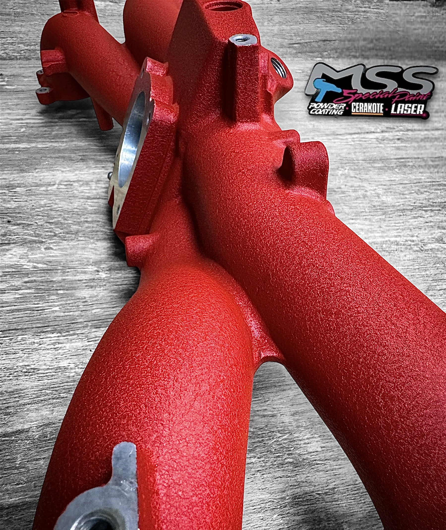 Intake Powder Subaru Intake coated in Desert Red Wrinkle | Prismatic Powders