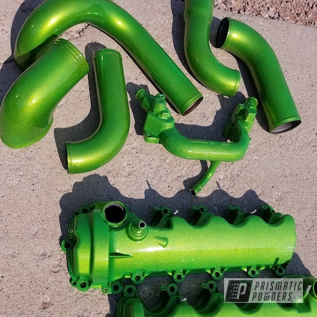 Powder Coating: Illusion Lime Time PMB-6918,Mustang,Ford,Clear Vision PPS-2974,Automotive,Intercooler