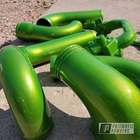 Powder Coating: Illusion Lime Time PMB-6918,Mustang,Ford,Clear Vision PPS-2974,Automotive,Intercooler