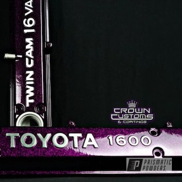Toyota Valve Covers Powder Coated In Ink Black And Maroon Glitter