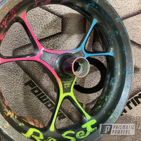 Powder Coating: Clear Vision PPS-2974,Disco Nights PPB-7055,Playboy Blue PSS-1715,Neon Yellow PSS-1104,Prismatic Powders,Sassy PSS-3063,STEALTH CHARCOAL PMB-6547