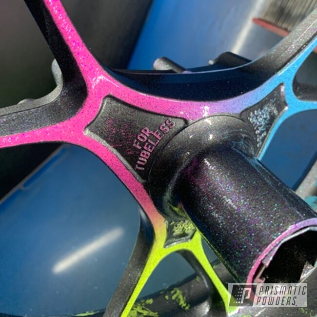 Project Reset Colorful Rims Powder Coated In Pps-2974, Pss-1104, Pss-1715, Pss-3063, Ppb-7055 And Pmb-6547