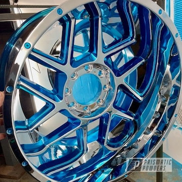 Custom Wheel Powder Coated In Powder Blue