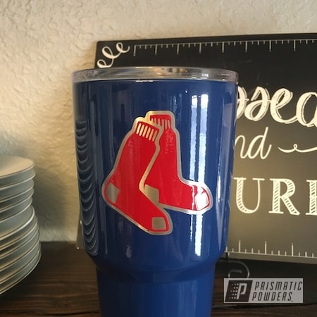 Powder Coating: Red Sox,Two Color Application,Ford Dark Blue PSB-4624,MLB Baseball Theme,Miscellaneous