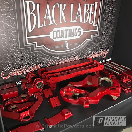 Powder Coating: Automotive,SUPER CHROME USS-4482,chrome,Anodized Red PPB-5936,Custom Powder Coating,Two Color Application,Cognito Motorsports Lift Kit