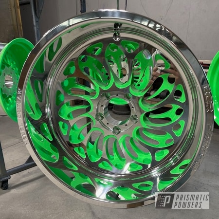 Powder Coating: Automotive Rims,Automotive Wheels,Neon Green PSS-1221,Automotive,Custom Wheels,Custom Automotive,Wheels