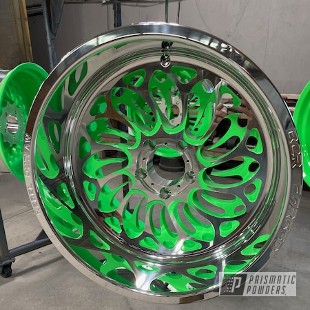 Powder Coating: Automotive Rims,Automotive Wheels,Neon Green PSS-1221,Automotive,Custom Wheels,Custom Automotive,Wheels