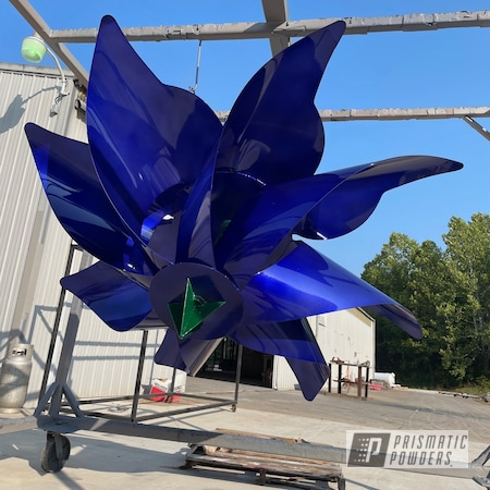 Powder Coating: Intense Blue PPB-4474,Powder Coated Artwork,Metal Art Sculpture,Sculpture,Art