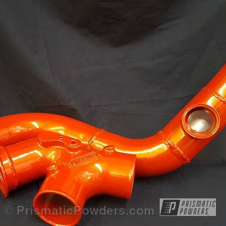 Powder Coating: Fire Orange PMB-6463,Turbo Pipes,Clear Vision PPS-2974,Automotive,Two Color Application