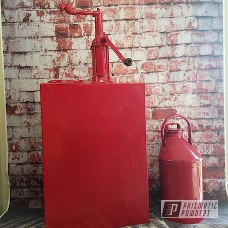 Powder Coating: RAL 3002 Carmine Red,Miscellaneous,Vintage,Oil Can