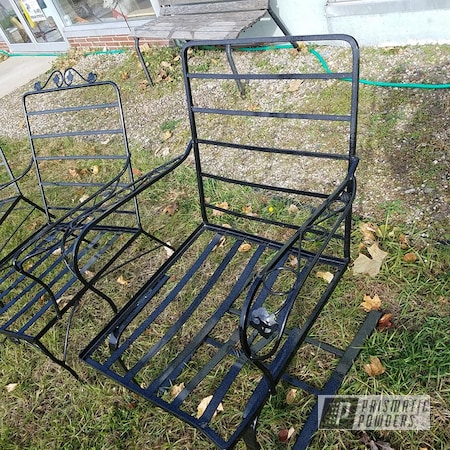 Powder Coating: Ink Black PSS-0106,2 Stage Application,Lawn Chairs,Patio Furniture,Jr Rockstar Sparkle PPB-6624