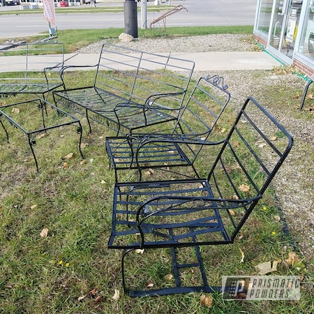 Powder Coating: Ink Black PSS-0106,2 Stage Application,Lawn Chairs,Patio Furniture,Jr Rockstar Sparkle PPB-6624