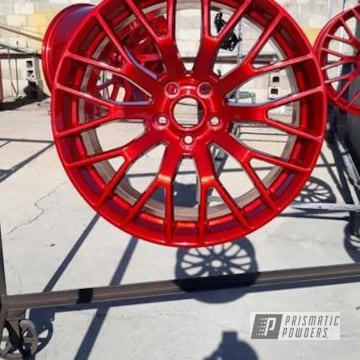 Wheels Powder Coated In Diamond Red