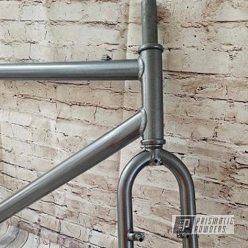 Bicycle Frame Powder Coated In Kingsport Grey