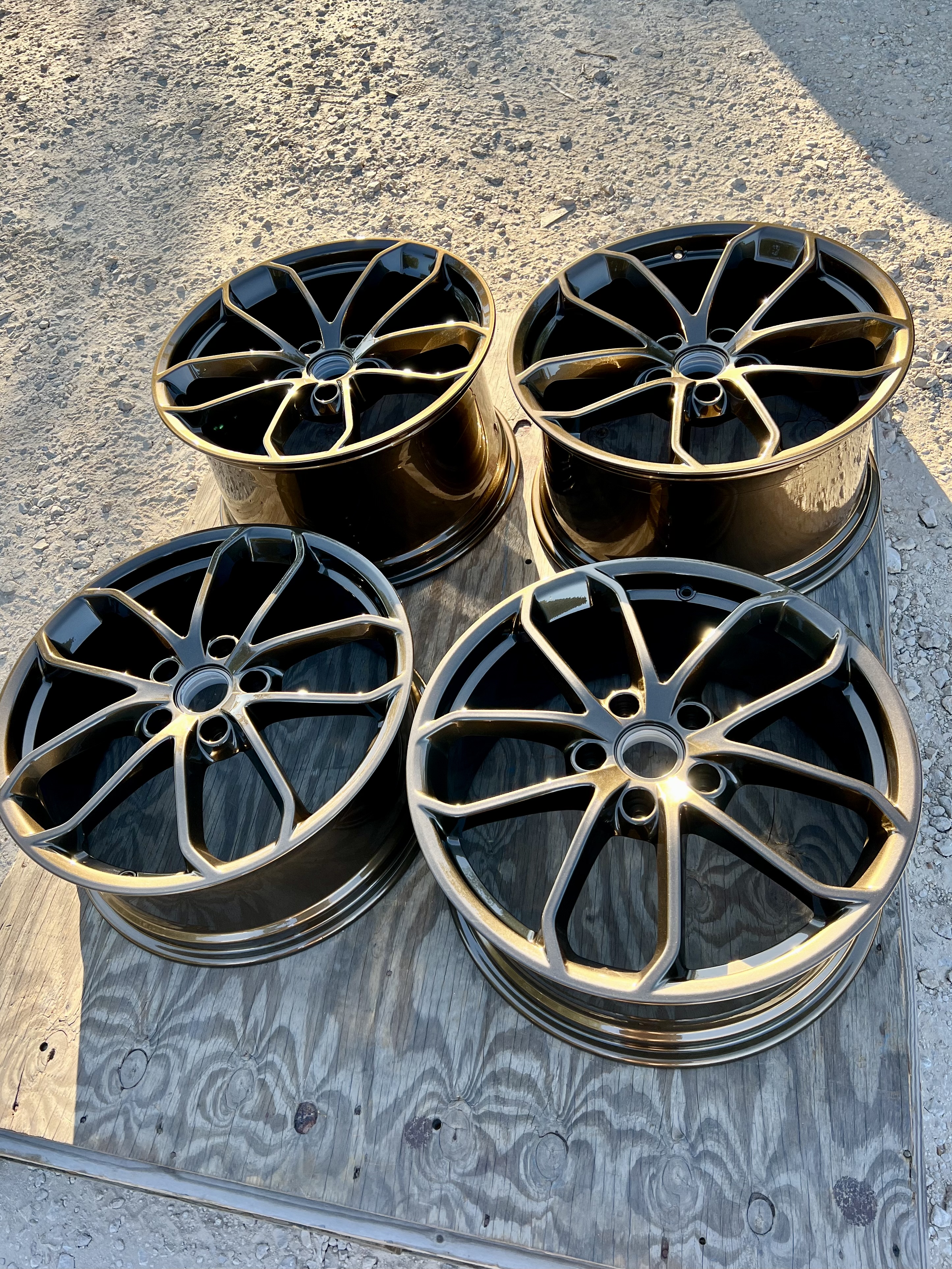 Powder Dipped Rims Automotive Rims coated with Clear Vision and Bronze Chrome | Prismatic ...