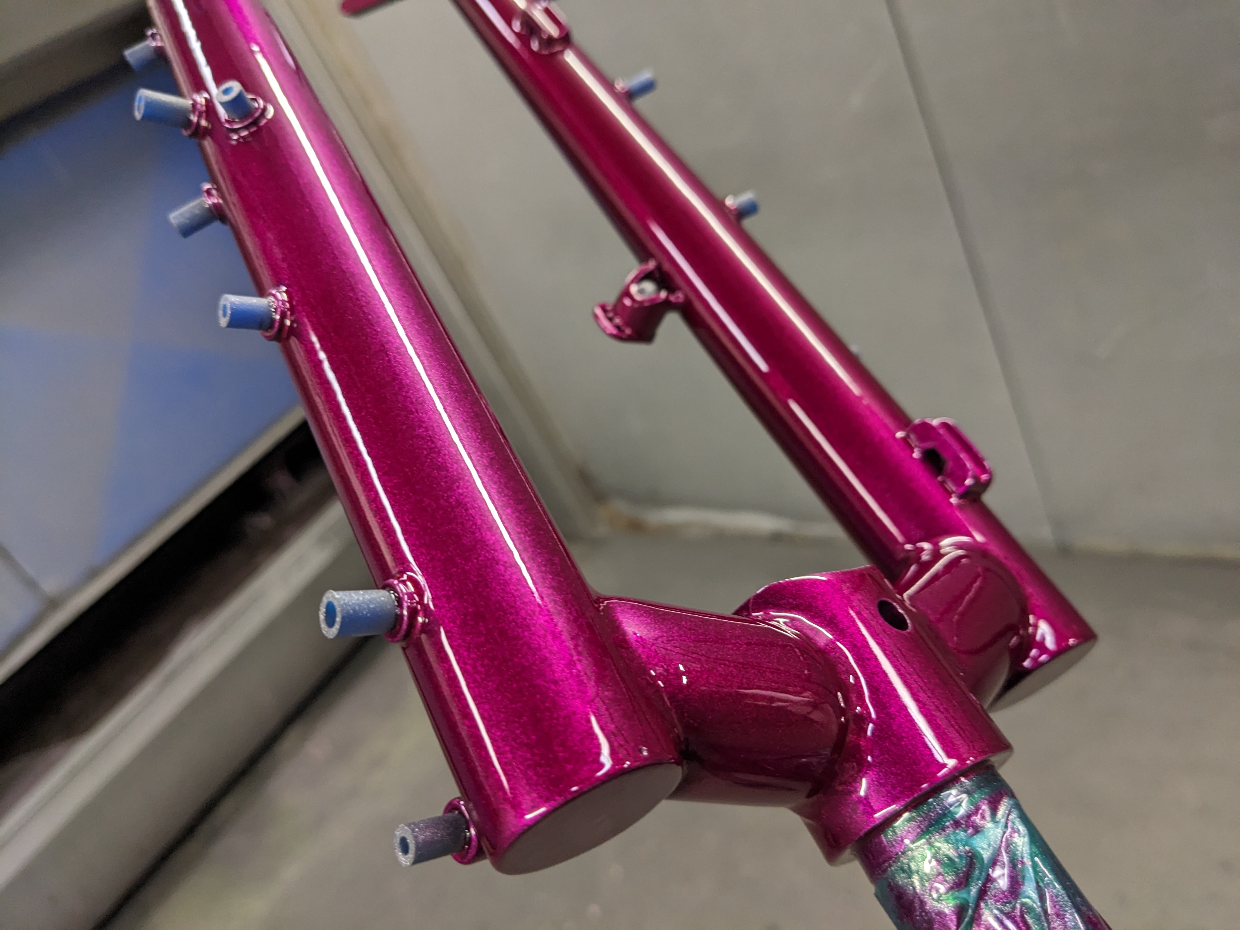 Bicycle Forks finished in Clear Vision and Illusion Raspberry ...