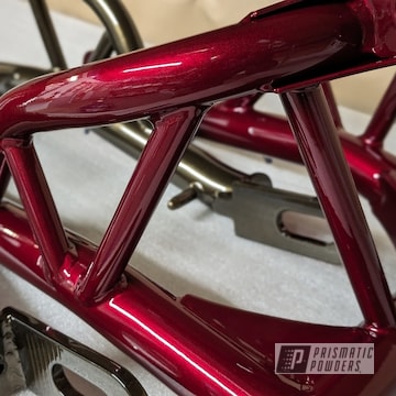 Motorcycle Subframe Powder Coated In Clear Vision And Illusion Cherry