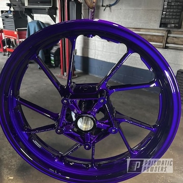 Harley Wheels Powder Coated In Illusion Purple And Clear Vision