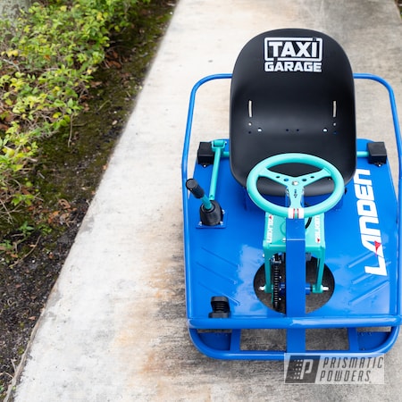 Powder Coating: XL Crazy Cart,Crazy Cart XL,Dark Process Blue PSB-10056,Tropical Breeze PSS-6837,Taxi Garage,Automotive,Taxi Garage Crazy Cart