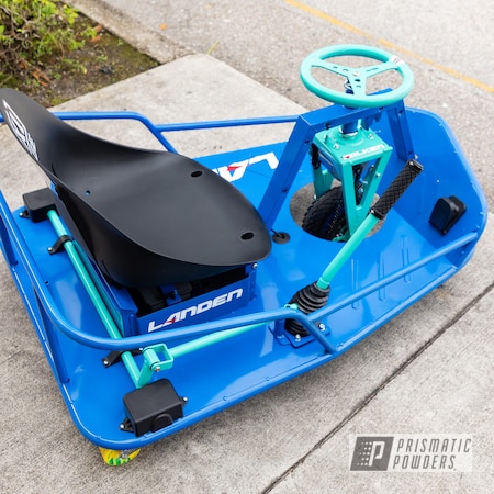Powder Coating: XL Crazy Cart,Crazy Cart XL,Dark Process Blue PSB-10056,Tropical Breeze PSS-6837,Taxi Garage,Automotive,Taxi Garage Crazy Cart