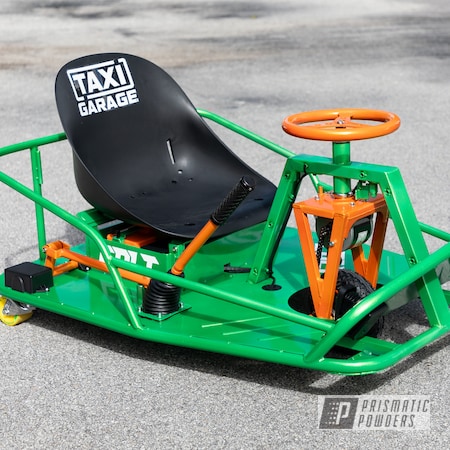 Powder Coating: Crazy Cart,XL Crazy Cart,Illusion Green Ice PMB-7025,Taxi Garage,Automotive,Illusion Orange PMS-4620,Taxi Garage Crazy Cart
