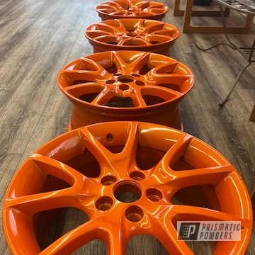 Wheels Powder Coated In Illusion Tangerine Twist And Clear Vision