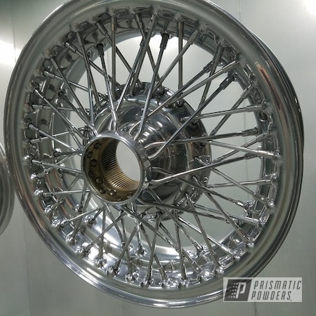 Powder Coating: Austin Healey,Clear Vision PPS-2974,SUPER CHROME USS-4482,Automotive,Spoked Wheels