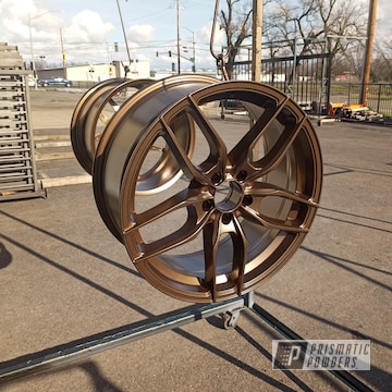 Tesla Wheels Powder Coated In Highland Bronze