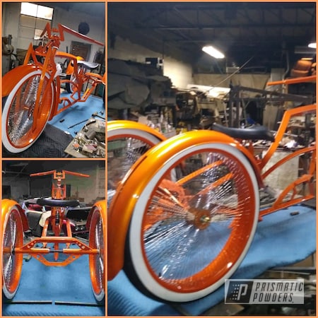 Powder Coating: Bike,Bicycles,Clear Vision PPS-2974,Illusion Orange PMS-4620