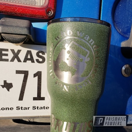Powder Coating: Custom Tumbler Cup,Bayou Green Texture PTB-8138,Bayou Green Texture