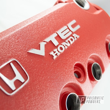 Red Powder Coated Honda Valve Cover
