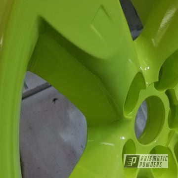 Powder Coated Wheels In Neon Yellow