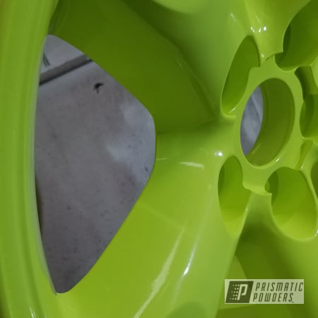Powder Coating: Automotive,Custom Rim,Neon Yellow PSS-1104,Wheels