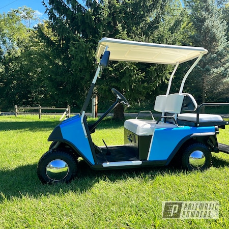 Powder Coating: Old School,Custom golf cart,Frozen White HSB-6761,Golf cart,Automotive,Powder Blue PSS-4009
