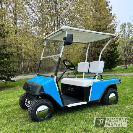 Powder Coating: Old School,Custom golf cart,Frozen White HSB-6761,Golf cart,Automotive,Powder Blue PSS-4009